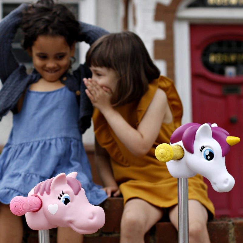 Scootaheadz - Unicorn for Scooter - Micro Kickboard Accessories - Unicorn Head for Children and Toddler Ages 3 and Up - Gift for Girls - Tool Free Installation - White and Pink Scooter Buddy - Image 5